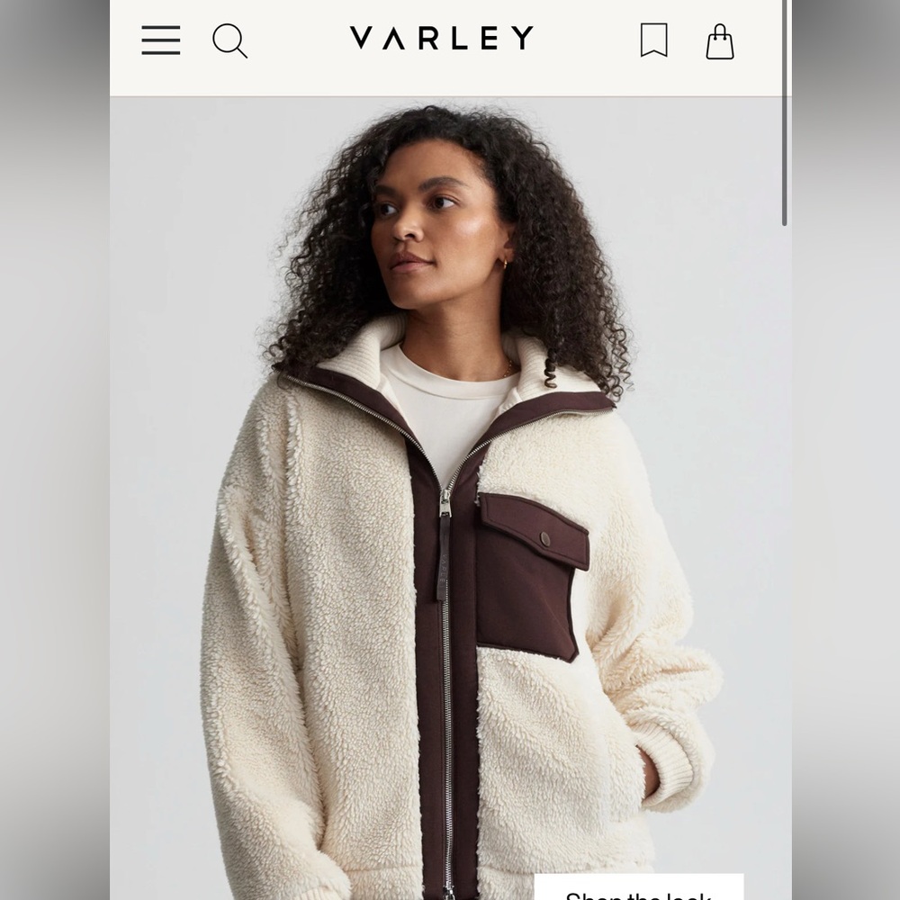 NWT Varley Lowell Sherpa Jacket Sandshell Size Small (Sold Out) - Picture 2 of 12